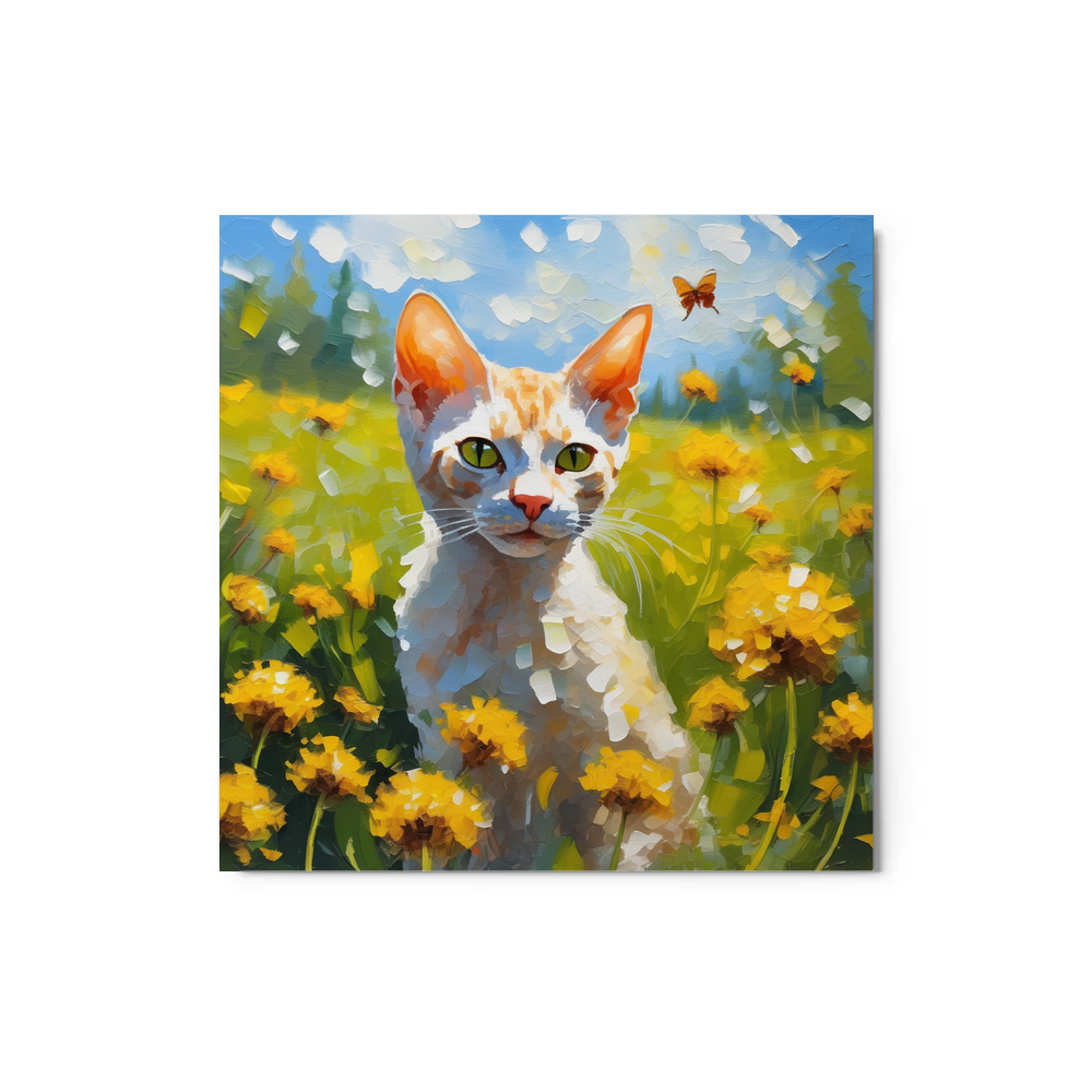 PugMug Custom Tabby Devon Rex Cat Metal Print