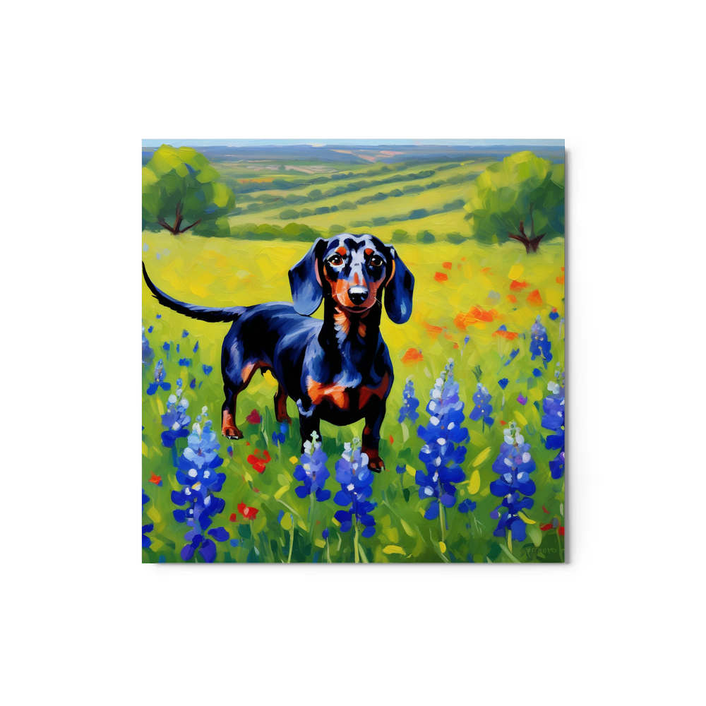 PugMug Custom Black Dachshund Metal Print