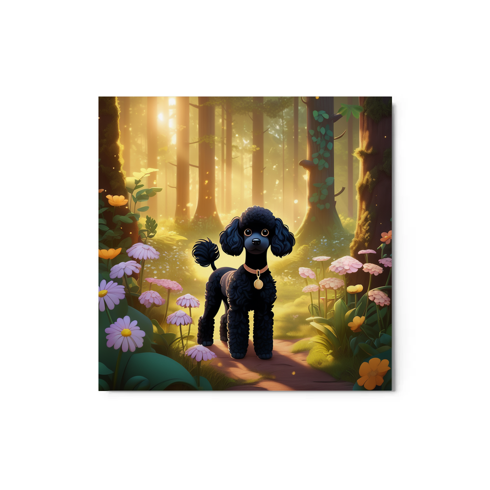 PugMug Custom Black Poodle Metal Print