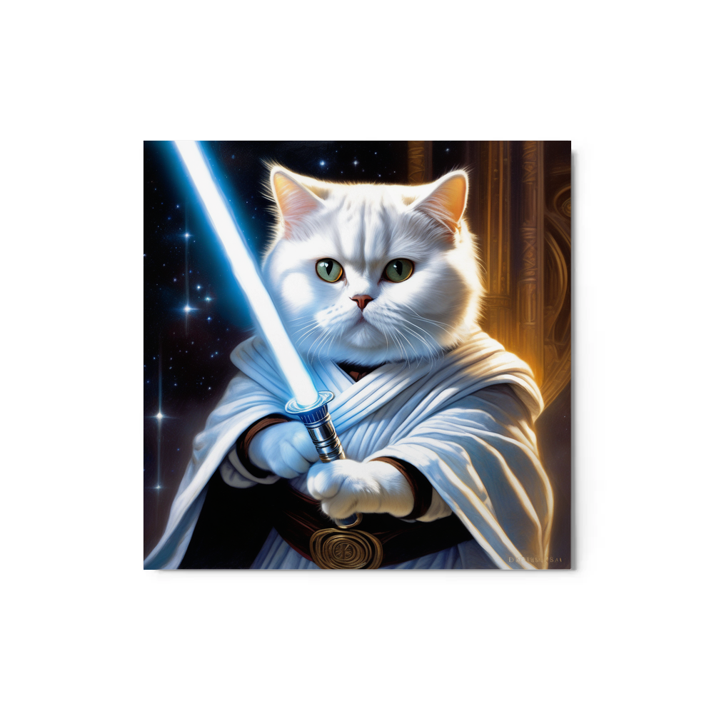 PugMug Custom White British Shorthair Cat Metal Print