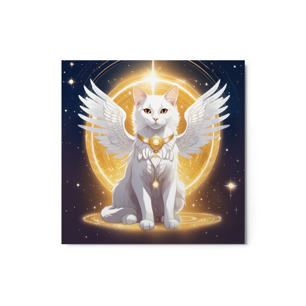 PugMug Custom White Companion Cat Metal Print