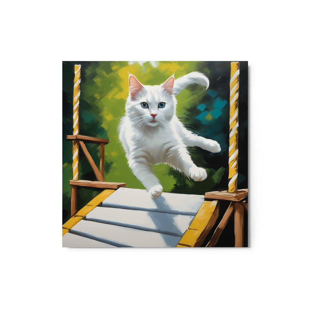 PugMug Custom White Companion Cat Metal Print