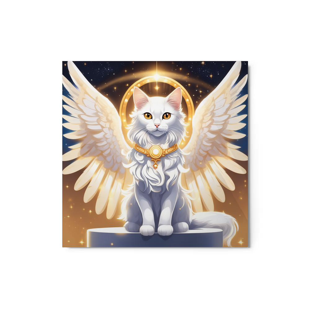 PugMug Custom White Companion Cat Metal Print