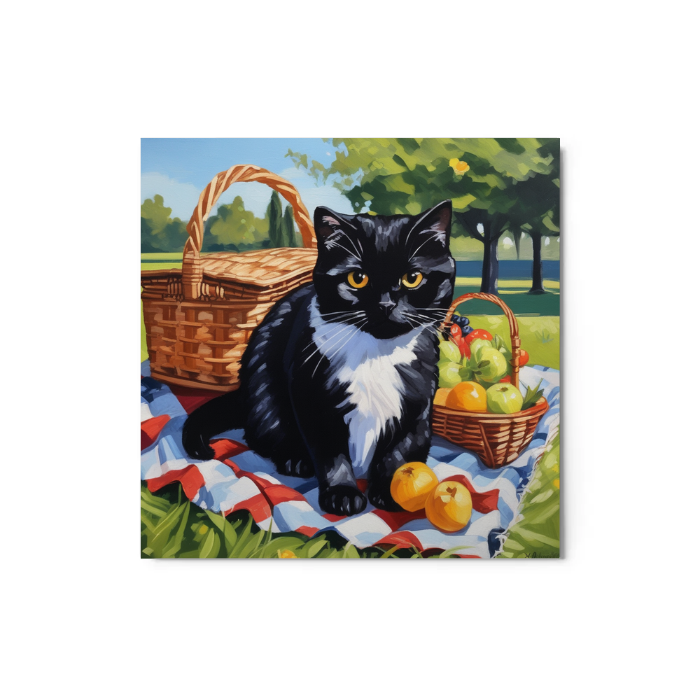PugMug Custom Black Scottish Fold Cat Metal Print