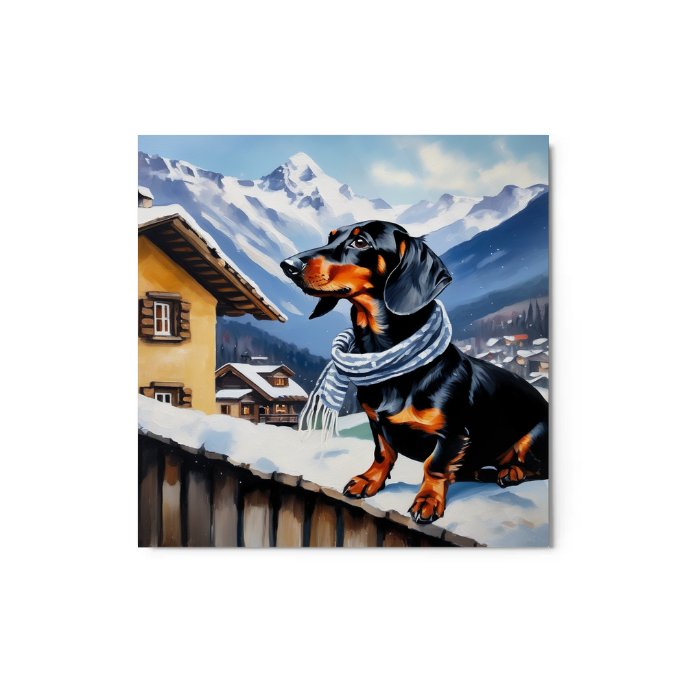 PugMug Custom Black Dachshund Metal Print