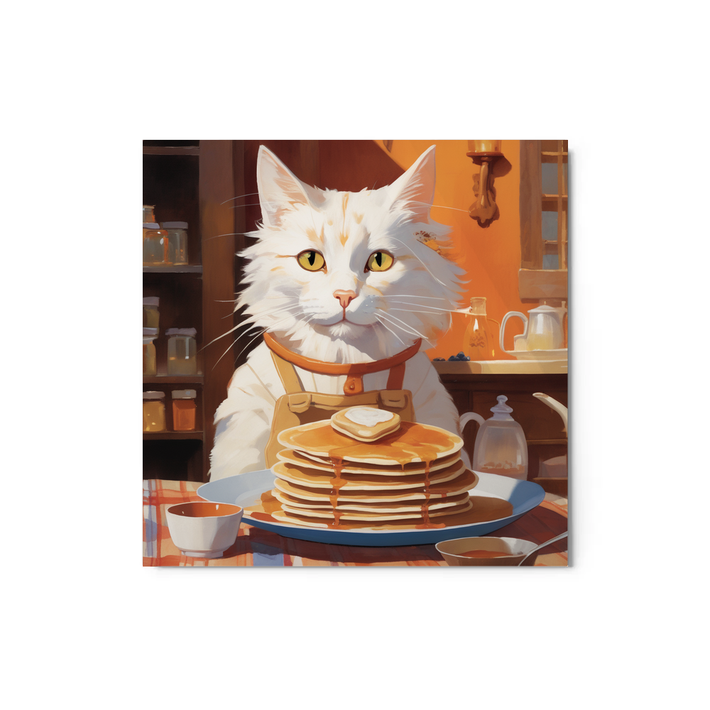 PugMug Custom White Companion Cat Metal Print