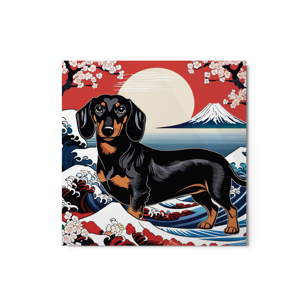 PugMug Custom Black Dachshund Metal Print