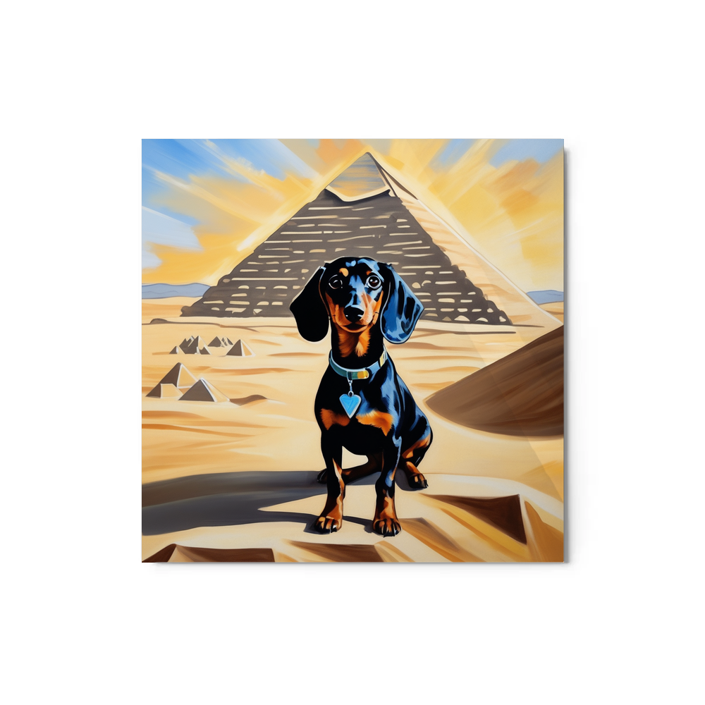 PugMug Custom Black Dachshund Metal Print