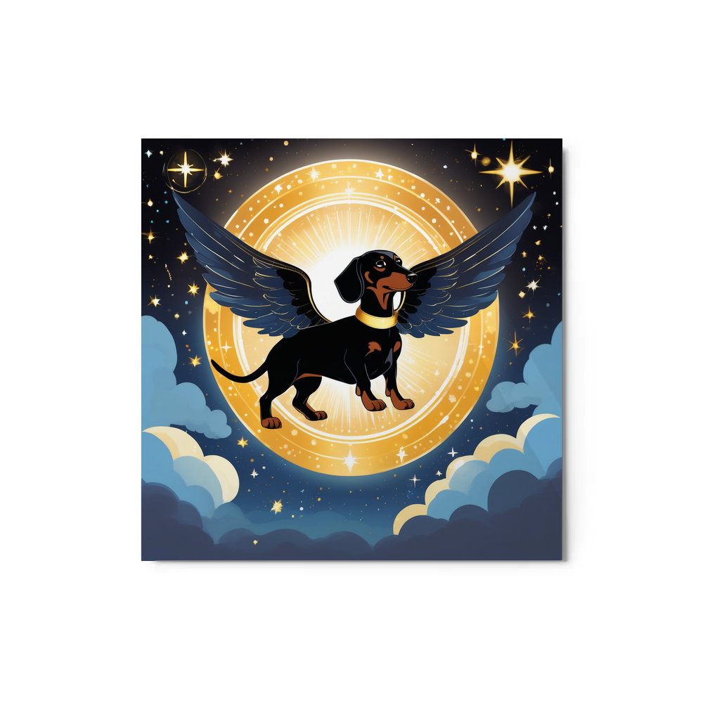 PugMug Custom Black Dachshund Metal Print