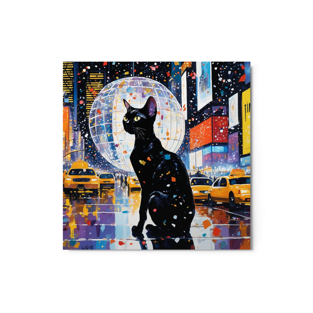 PugMug Custom Black Devon Rex Cat Metal Print