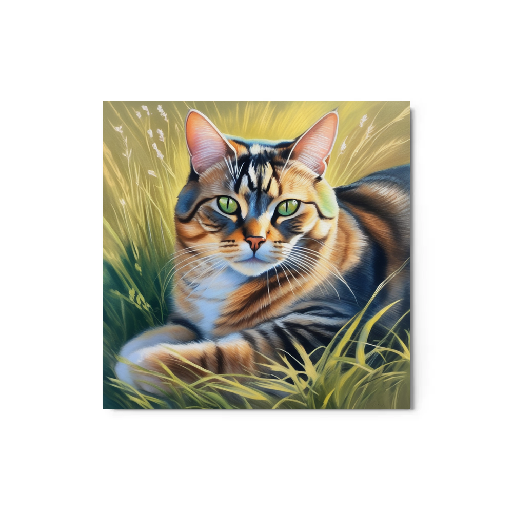 PugMug Custom Tabby Exotic Cat Metal Print