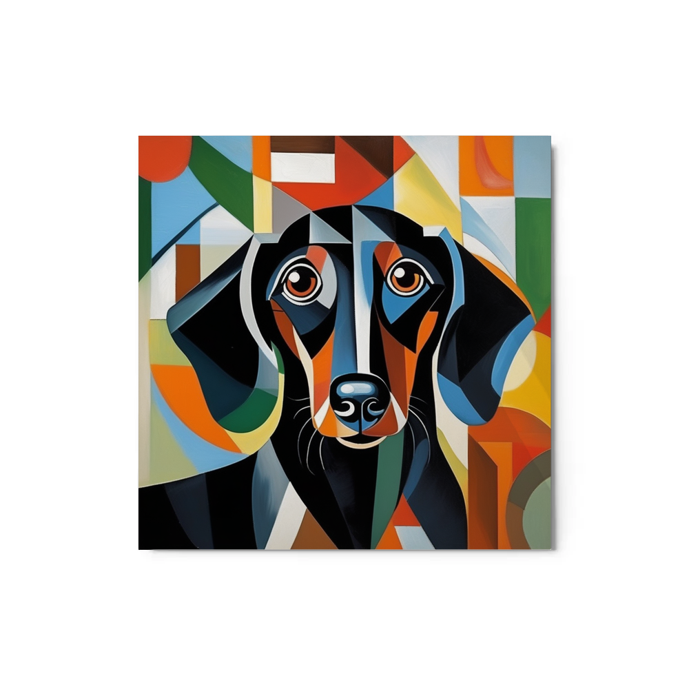 PugMug Custom Black Dachshund Metal Print