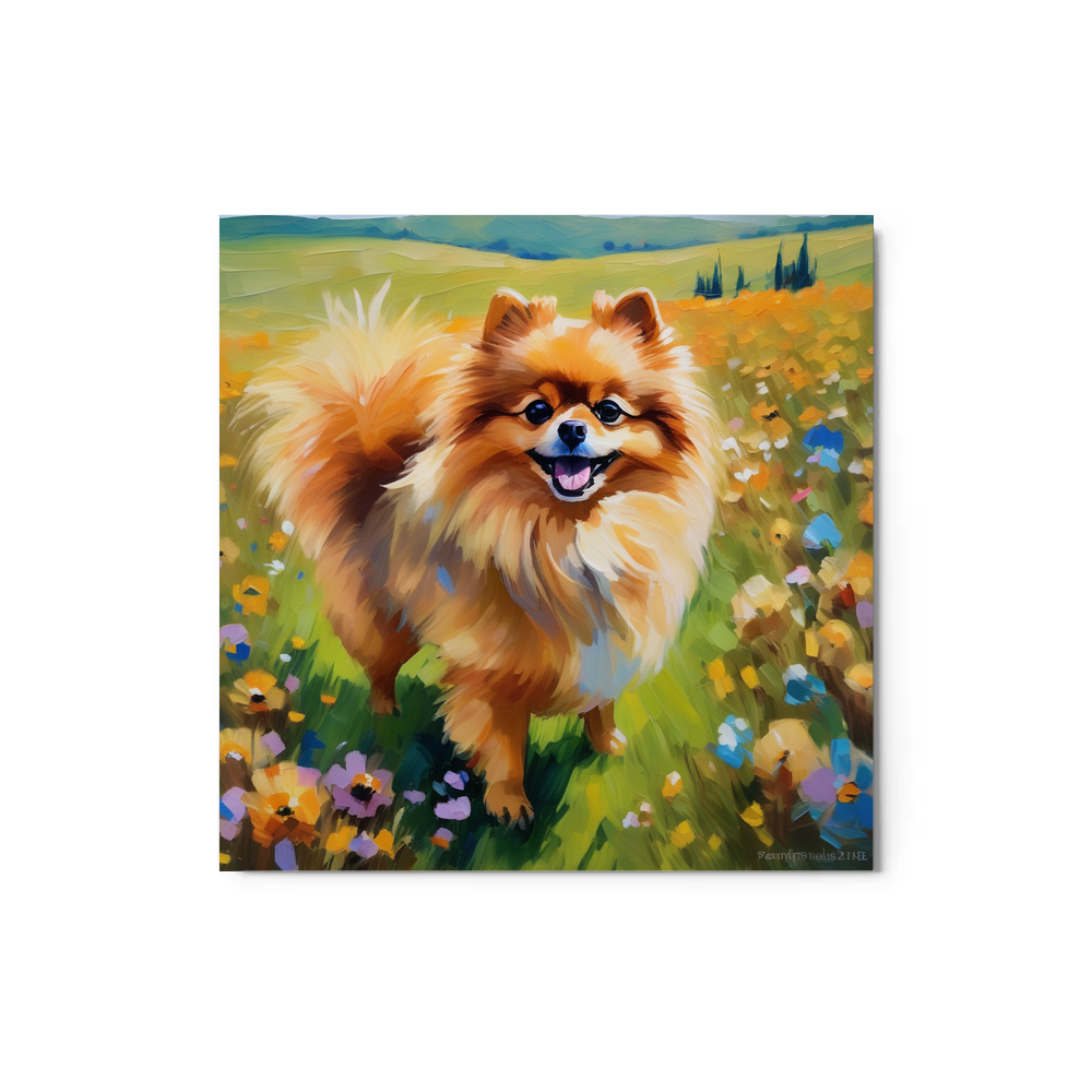 PugMug Custom Tan Pomeranian Metal Print