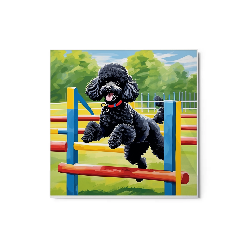 PugMug Custom Black Poodle Metal Print