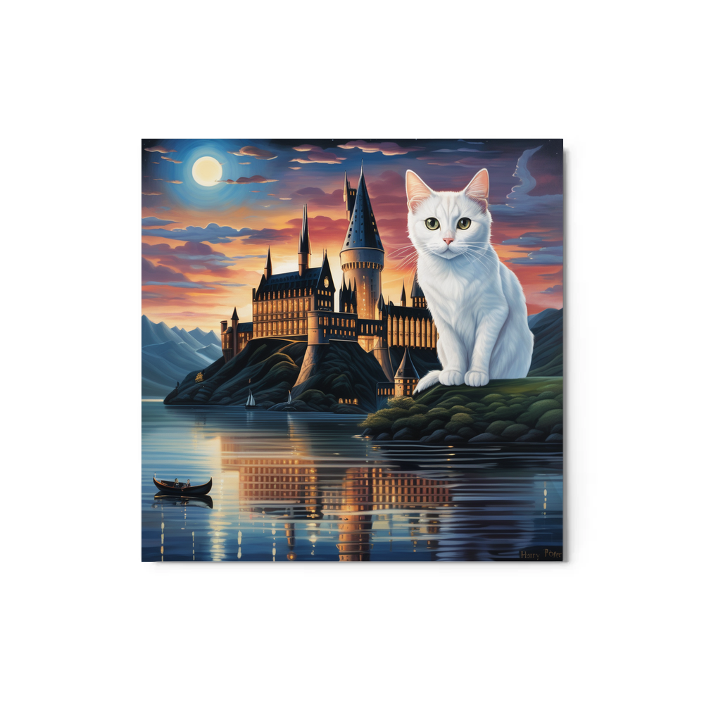 PugMug Custom White Companion Cat Metal Print