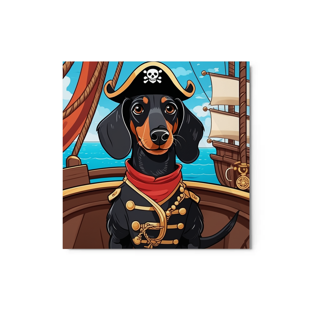 PugMug Custom Black Dachshund Metal Print