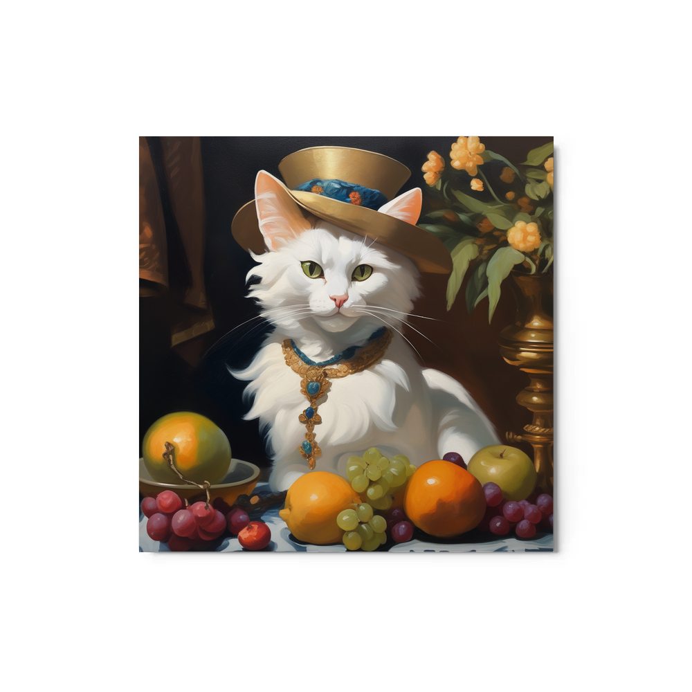 PugMug Custom White Exotic Cat Metal Print