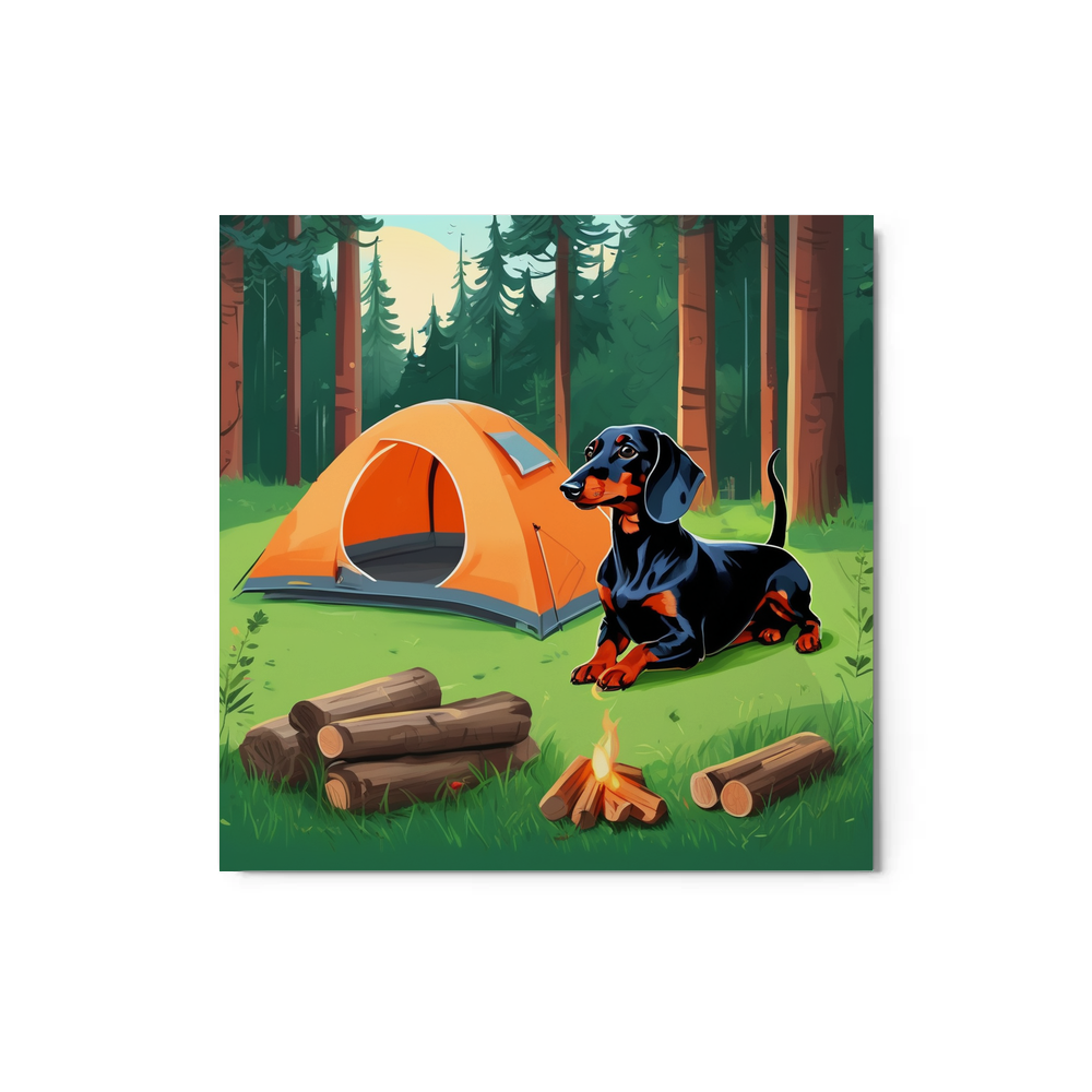 PugMug Custom Black Dachshund Metal Print