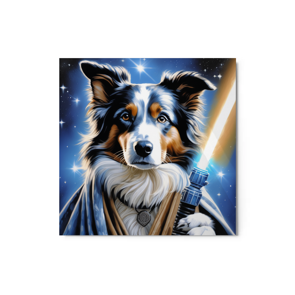 PugMug Custom Blue Merle Border Collie Metal Print