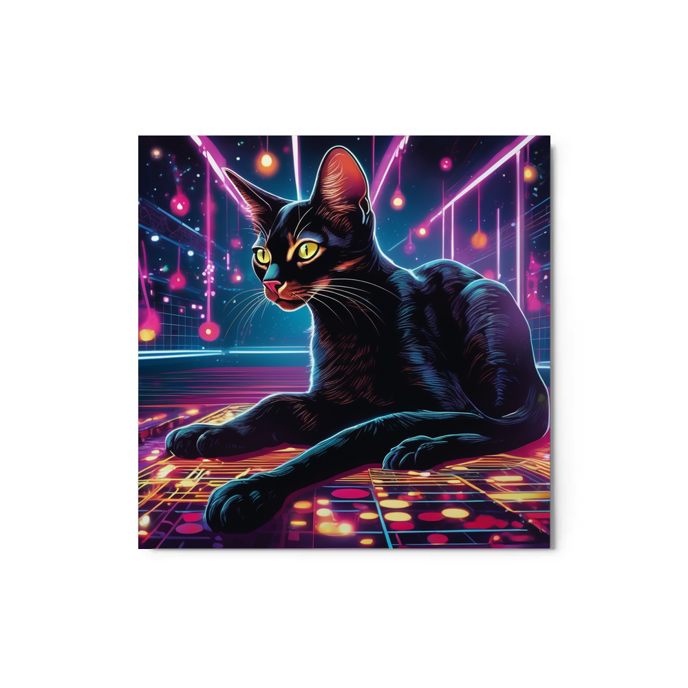 PugMug Custom Black Abyssinian Cat Metal Print