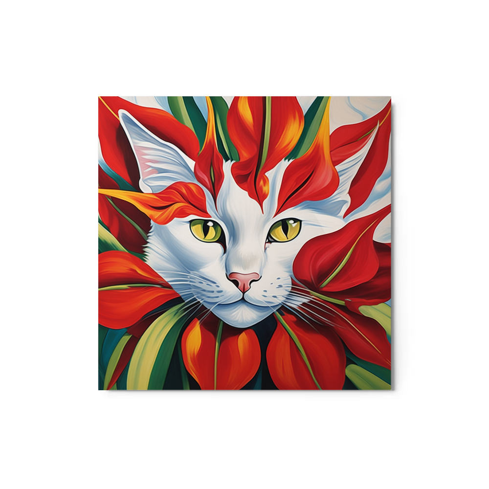 PugMug Custom White Companion Cat Metal Print