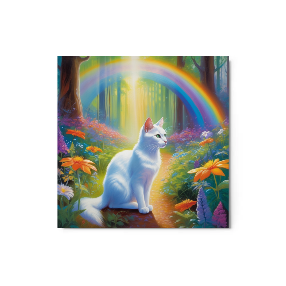 PugMug Custom White Companion Cat Metal Print