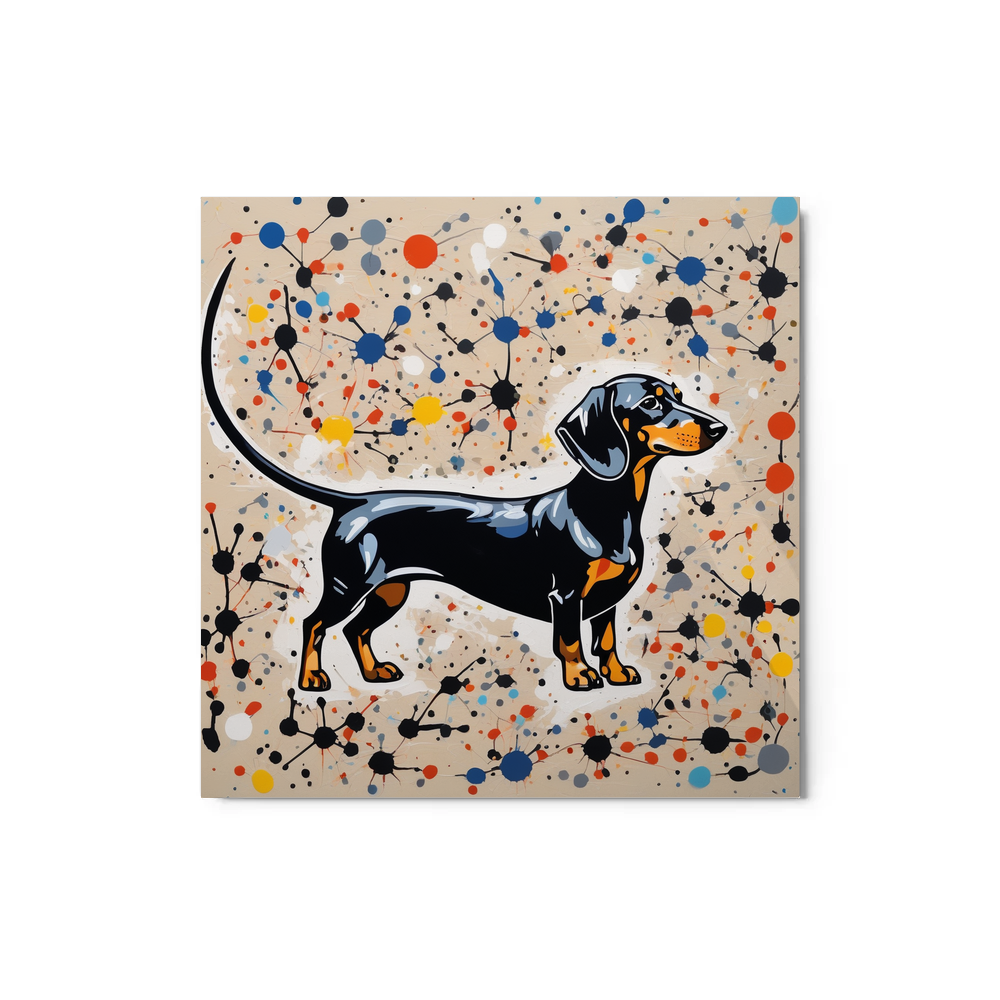 PugMug Custom Black Dachshund Metal Print
