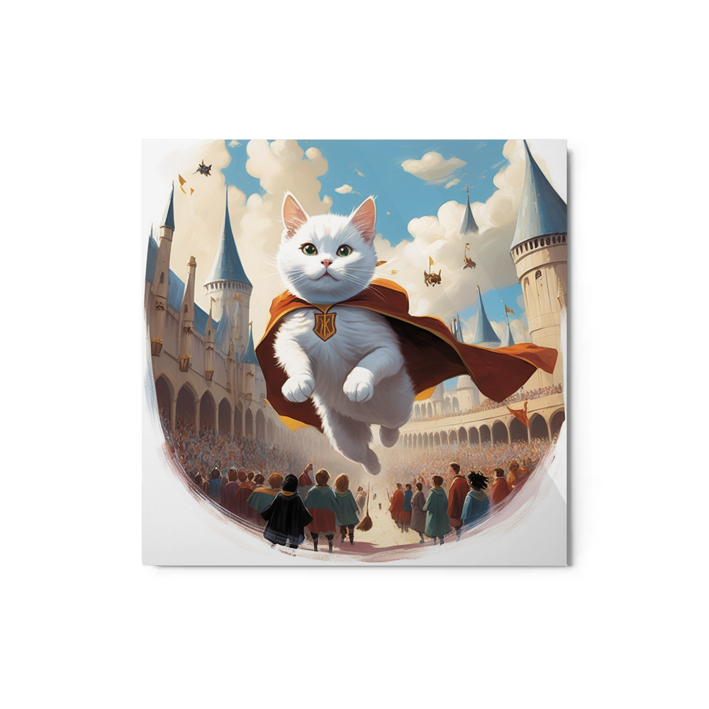 PugMug Custom White Companion Cat Metal Print