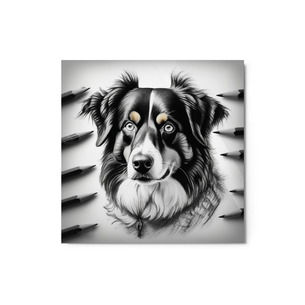 PugMug Custom Miniature American Shepherd Metal Print