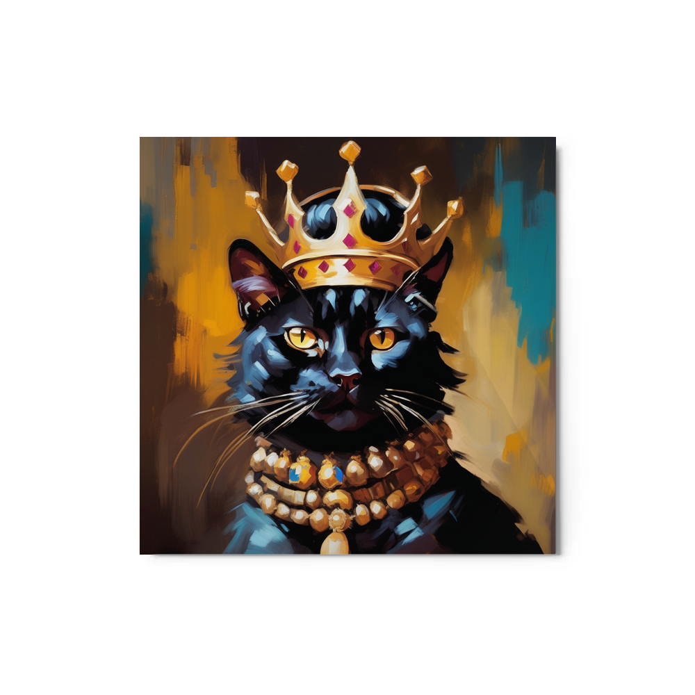 PugMug Custom Black Exotic Cat Metal Print