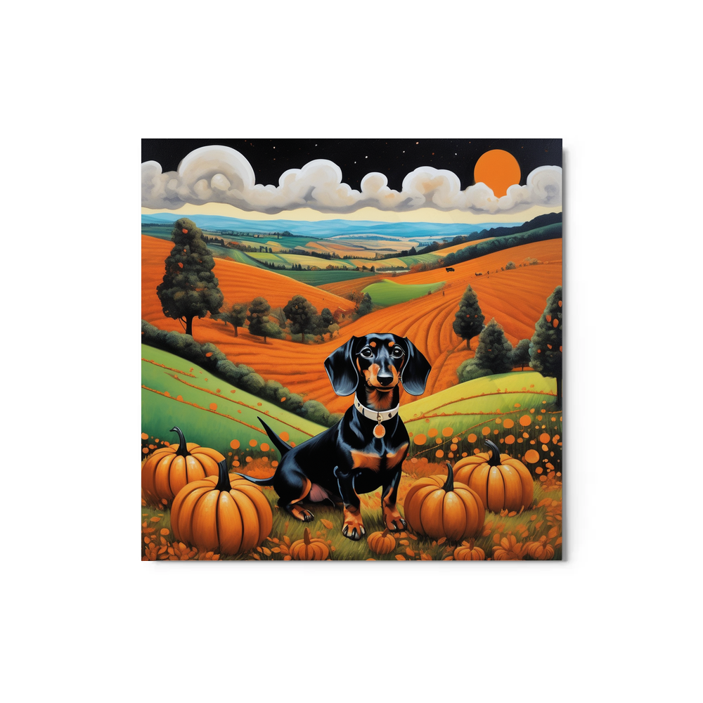 PugMug Custom Black Dachshund Metal Print