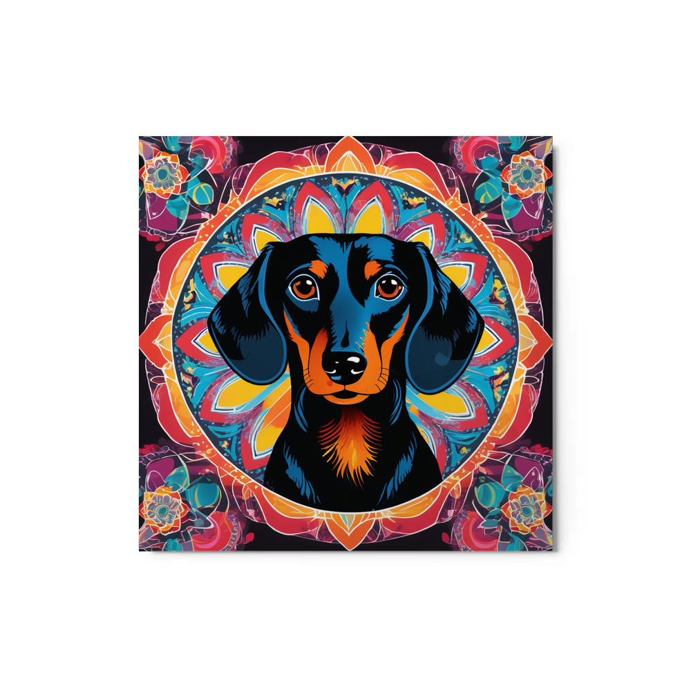 PugMug Custom Black Dachshund Metal Print