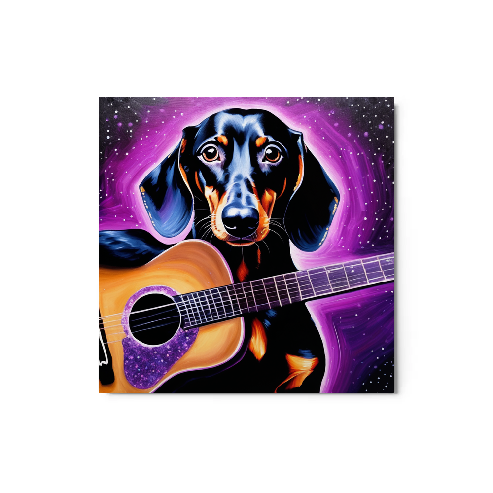 PugMug Custom Black Dachshund Metal Print