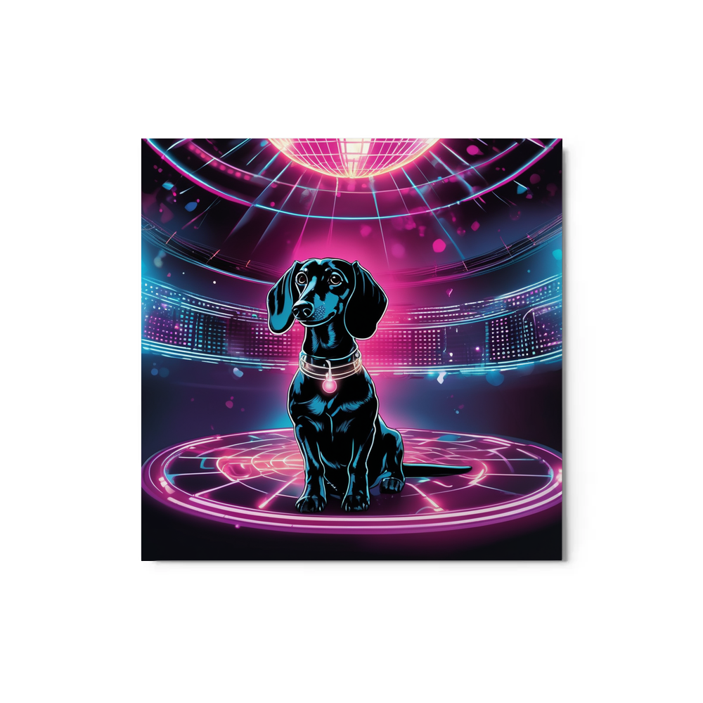 PugMug Custom Black Dachshund Metal Print