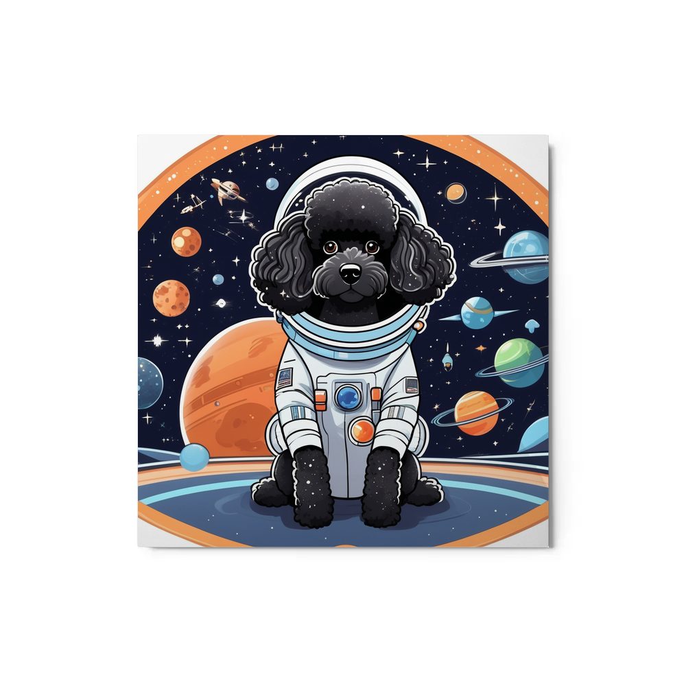 PugMug Custom Black Poodle Metal Print