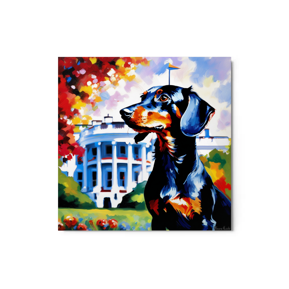 PugMug Custom Black Dachshund Metal Print