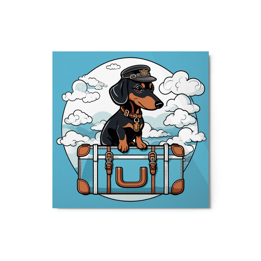 PugMug Custom Black Dachshund Metal Print