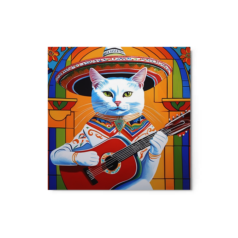 PugMug Custom White Companion Cat Metal Print