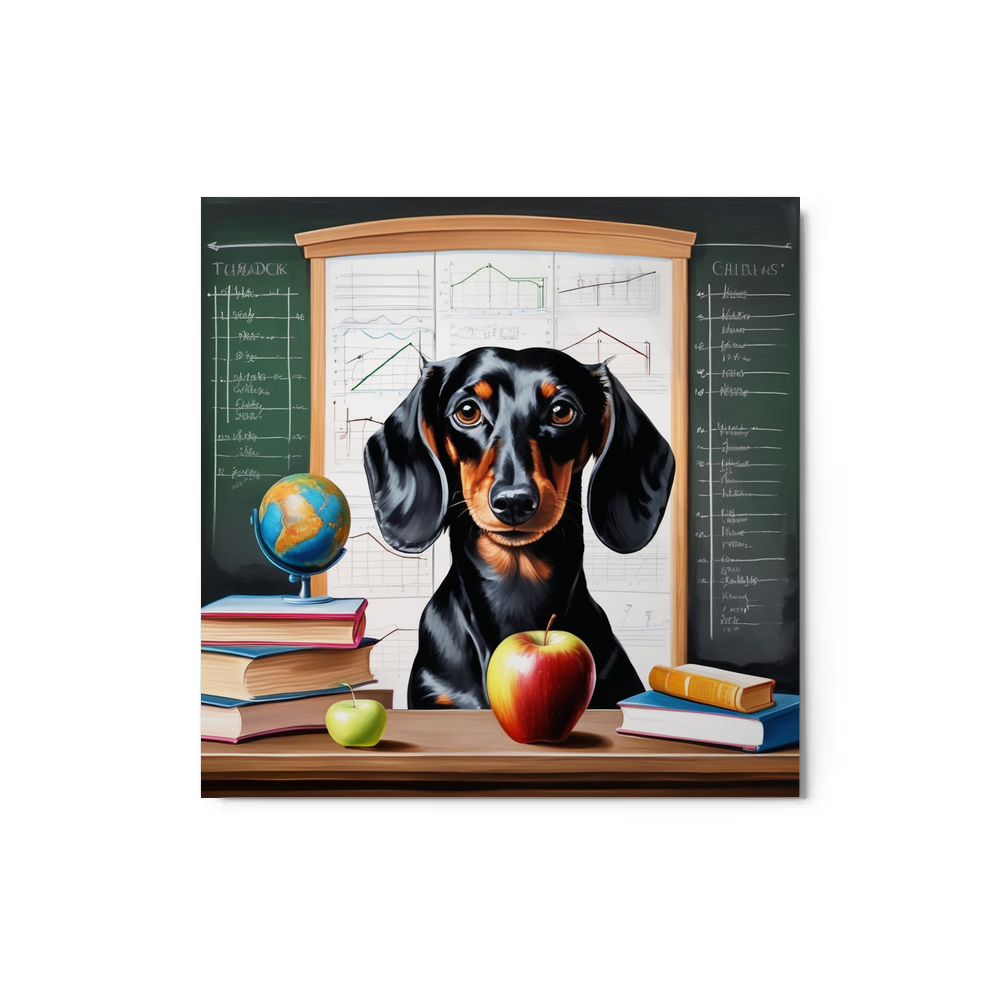 PugMug Custom Black Dachshund Metal Print