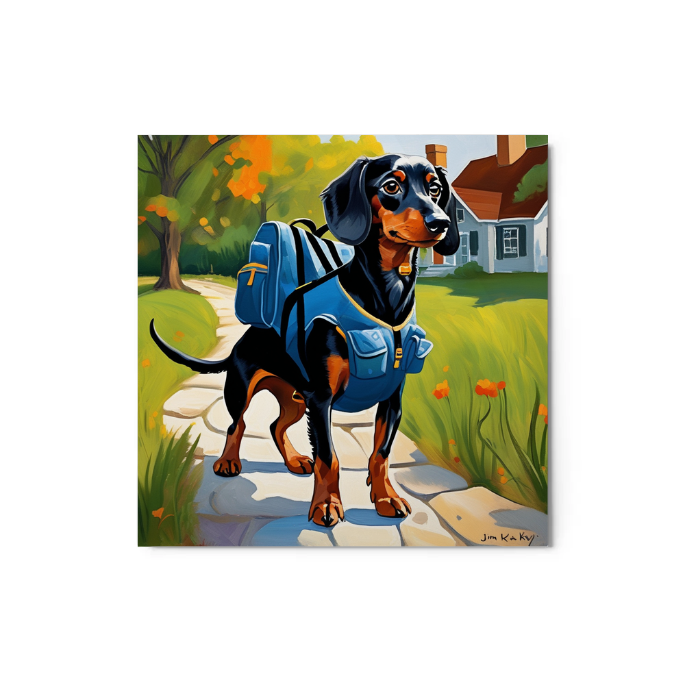 PugMug Custom Black Dachshund Metal Print