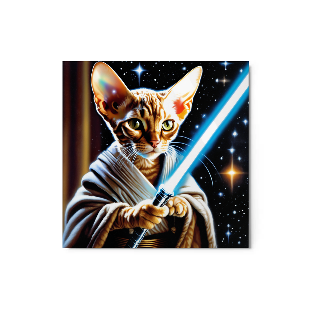 PugMug Custom Tabby Devon Rex Cat Metal Print