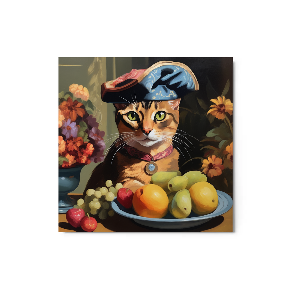 PugMug Custom Tabby Abyssinian Cat Metal Print