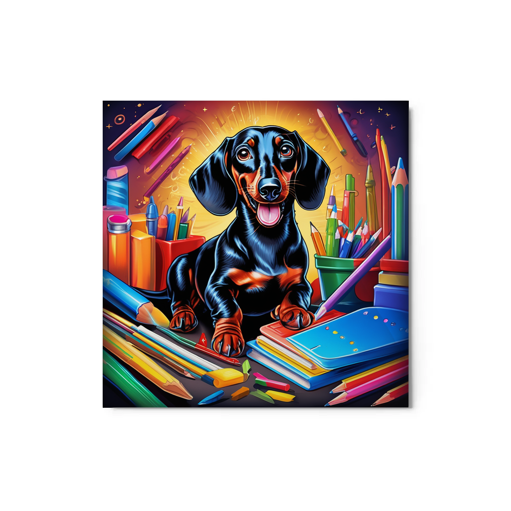 PugMug Custom Black Dachshund Metal Print