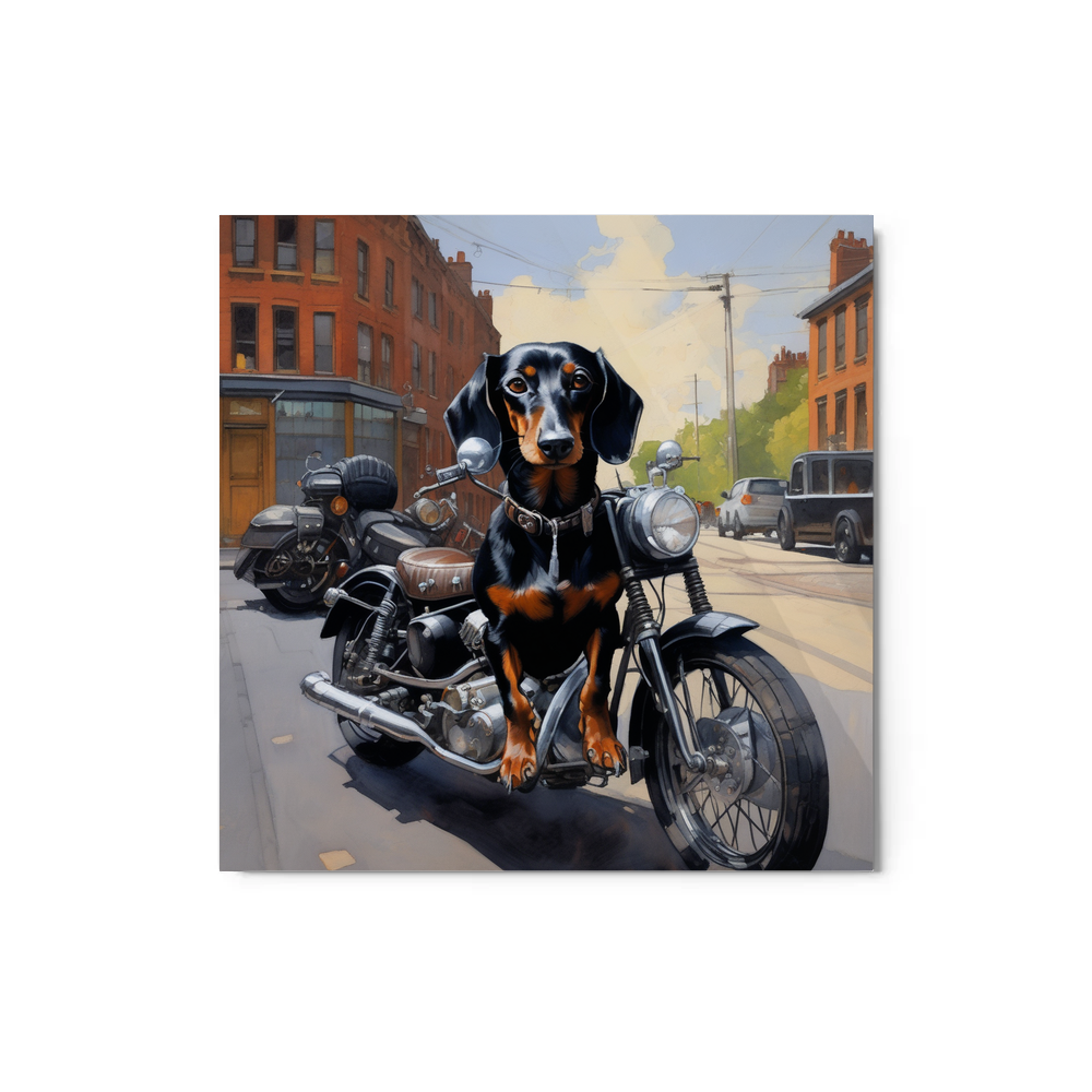 PugMug Custom Black Dachshund Metal Print