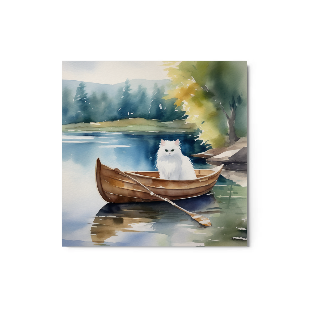 PugMug Custom White Persian Cat Metal Print