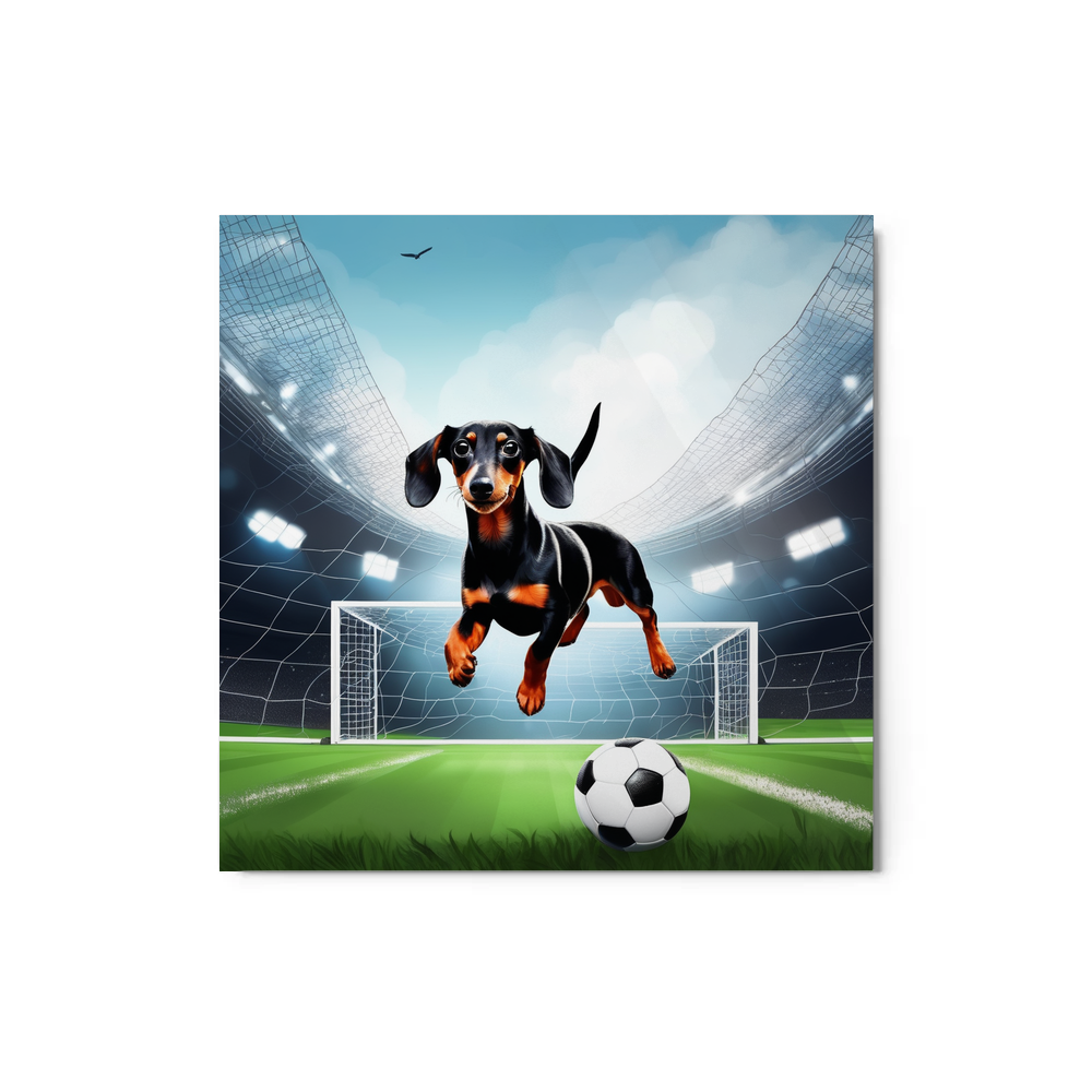 PugMug Custom Black Dachshund Metal Print