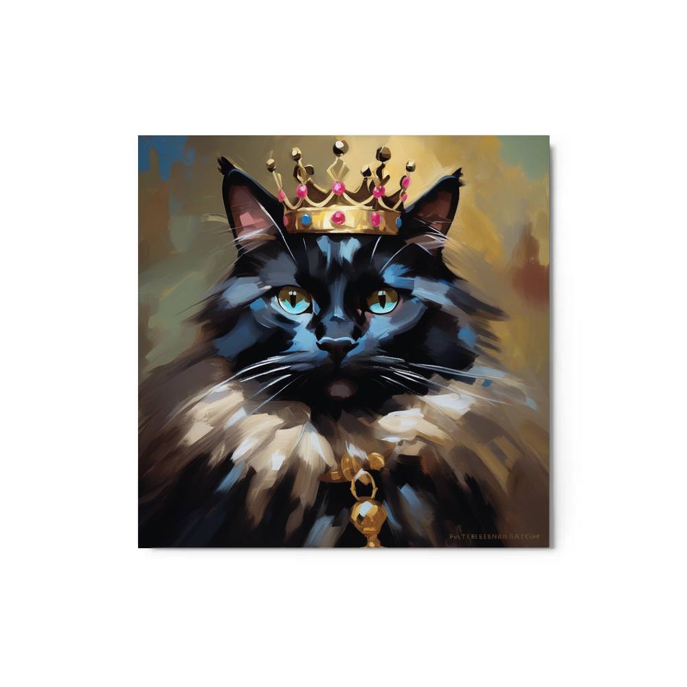 PugMug Custom Black Ragdoll Cat Metal Print