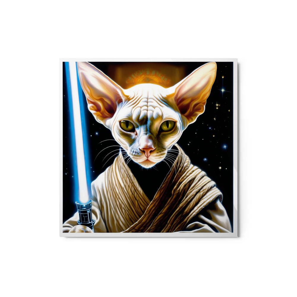 PugMug Custom White Sphynx Cat Metal Print