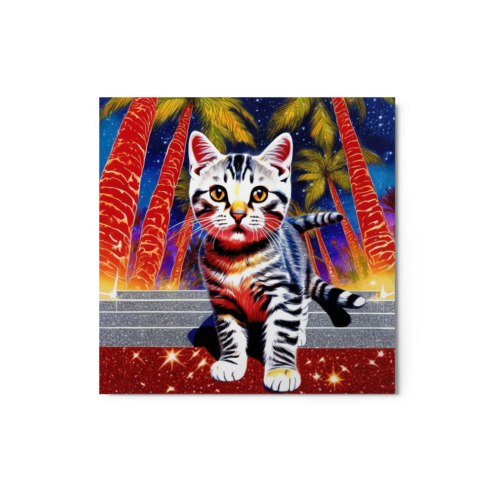 PugMug Custom Tabby American Shorthair Cat Metal Print
