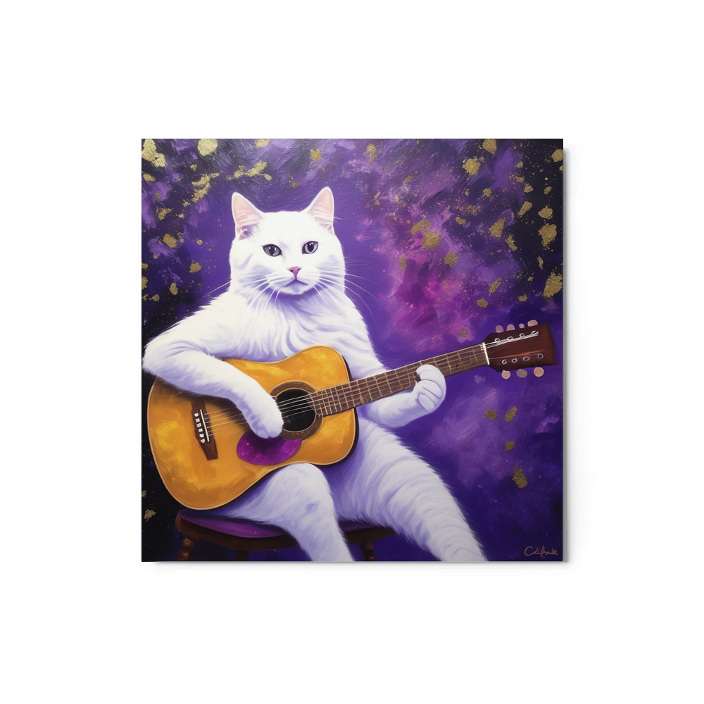 PugMug Custom White Companion Cat Metal Print
